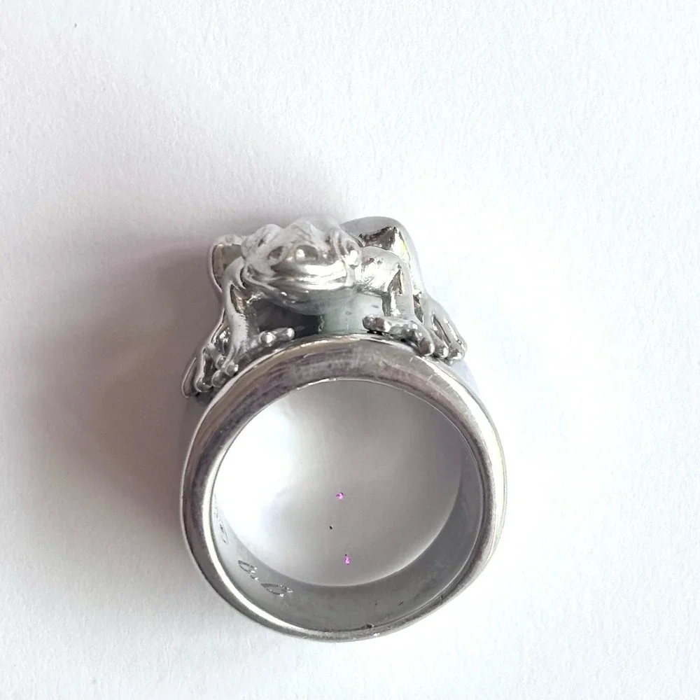 Tree Frog Ring Band Sz 7 Aluminum Arthur Court Discontinued Jewelry